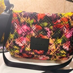 Tahari Vibrant Floral Quilted Crossbody Bag